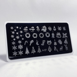 Aeropuffing, пластина для стемпинга Stamping Plate, A-27 (новогодняя)