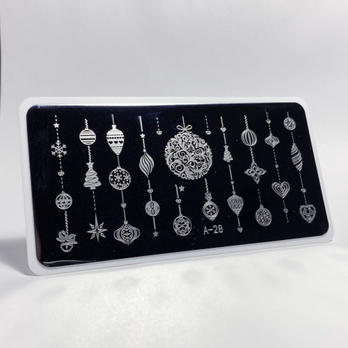 Aeropuffing, пластина для стемпинга Stamping Plate, A-28 (елочные шары) Aeropuffing, пластина для стемпинга Stamping Plate, A-28 (елочные шары)