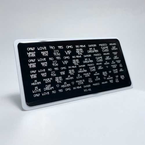 Aeropuffing, пластина для стемпинга Stamping Plate, M1-46 (надписи 2) Aeropuffing, пластина для стемпинга Stamping Plate, M1-46 (надписи 2)