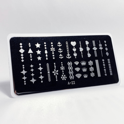 Aeropuffing, пластина для стемпинга Stamping Plate, A-22 (значки)