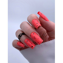 Aeropuffing, верхнее покрытие с черными вкраплениями Black Eggshell No Cleanse LED Top Coat, 8 мл.