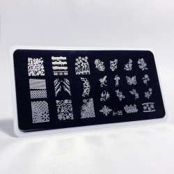 Aeropuffing, пластина для стемпинга Stamping Plate, A-35 (цветочный принт)