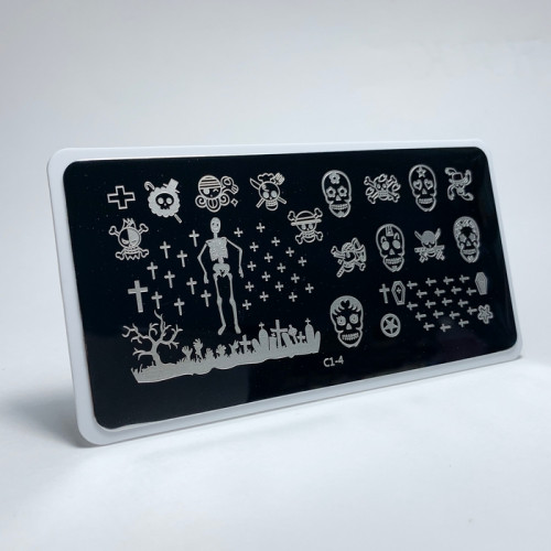 Aeropuffing, пластина для стемпинга Stamping Plate, С1-4 (черепа)