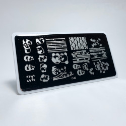 Aeropuffing, пластина для стемпинга Stamping Plate, C-20 (панды)
