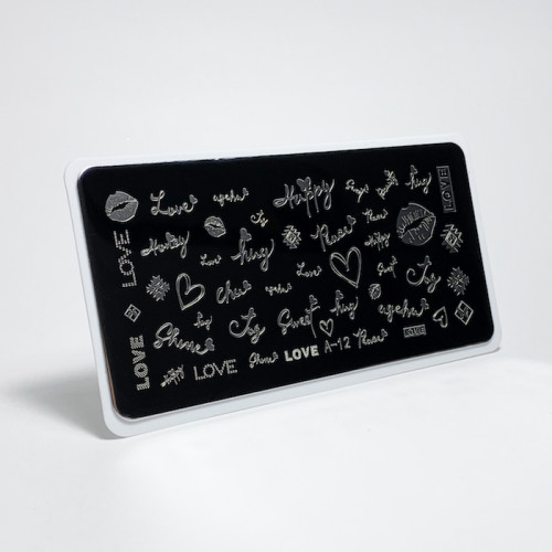 Aeropuffing, пластина для стемпинга Stamping Plate, A-12 (надписи) Aeropuffing, пластина для стемпинга Stamping Plate, A-12 (надписи)