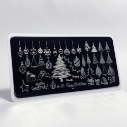 Aeropuffing, пластина для стемпинга Stamping Plate, A-31 (елки)